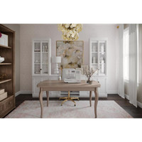 St Tropez pale pink & beige traditional polypropylene rug in a stylish home office.