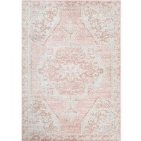 St Tropez Pale Pink & Beige traditional polypropylene rug with intricate floral and medallion patterns.