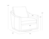 Corbin Swivel Effie Linen Lounge Chair