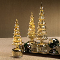 Merrigan Gold Rotating LED Holiday Tabletop Tree, Extra Large - Side View | Bone & Brass