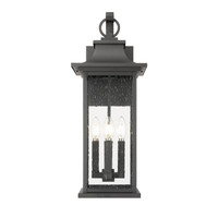 Black Seedy Glass Outdoor Wall Lantern, view 4