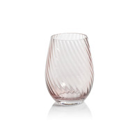 Sierra Optic Swirl Stemless Glasses, Set 4 | Bone & Brass