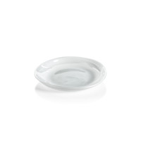 Monte Carlo White Alabaster Glass Plates, Small, Set of 6 | Bone & Brass