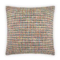 Holbein Multi Colored Throw Pillow, a 24" square luxury designer accent pillow with refined textured fabric.