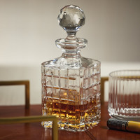 Belmore Crystal Glass Whiskey & Brandy Decanter - Bar Set Detail | Bone & Brass