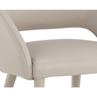 Galen Dining Linea Light Grey Leather Armchair