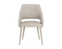 Galen Dining Linea Light Grey Leather Armchair