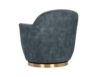Casey Agean Blue & Brass Swivel Lounge Chair