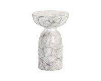 Goya End Marble Look - White Table