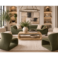 Modern Sculptural Olive Green Sofa, view 2