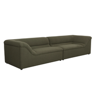 Modern Sculptural Olive Green Sofa