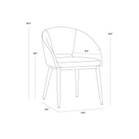 Thatcher Dining Black - Gold Sky Armchair, view 4
