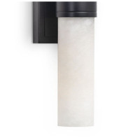Modern Emmett oil rubbed bronze sconce with a single natural alabaster stone bulb cover.