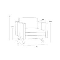 Rogers Shalimar Tobacco Leather Armchair, view 3