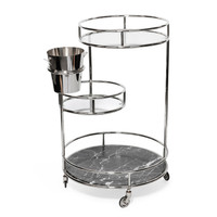 Paradise Cove Nickel & Black Bar Cart with Ice Bucket | Bone & Brass