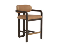 Madrone Brown - Ludlow Sesame Leather Counter Stool