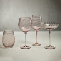Sierra Optic Swirl White Wine Glasses, Set 4 - Glass View | Bone & Brass