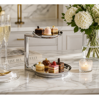Epicurean 2-Tier Petits-Fours Serving Stand - Platter Detail | Bone & Brass
