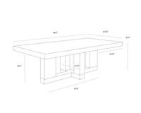 Greco Gauntlet Grey - 94.5" Dining Table