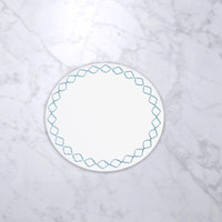 Vida Blue Embroidered Quatrefoil Round Placemats Set of 4 - Placemat Detail | Bone & Brass