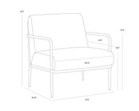 Lathan Charcoal Black Leather Lounge Chair