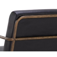 Lathan Charcoal Black Leather Lounge Chair, view 3