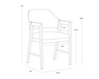 Milton Dining Smoke Acacia - Bravo Cream Armchair