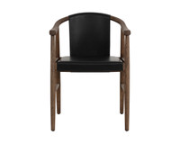 Aran Dining Onyx Leather Armchair