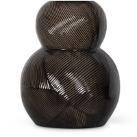Hugo Black Ceramic Table Lamp base with textured, dark earthenware and a luxurious finish.