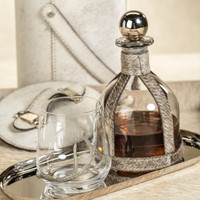 St. Moritz Hair-On-Hide Leather Decanter Stopper - Decanter Detail | Bone & Brass