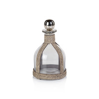 St. Moritz Hair-On-Hide Leather Decanter Stopper - Decanter Stopper Detail | Bone & Brass