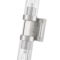 Brushed Nickel Fluted Glass Wall Sconce, view 3