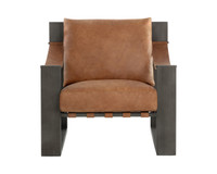 Berke Gunmetal - Tan Leather Lounge Chair