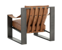 Berke Gunmetal - Tan Leather Lounge Chair