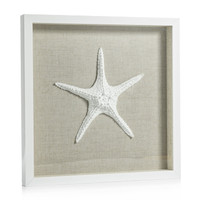 Arlo White Framed Starfish Wall Décor | Bone & Brass