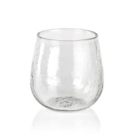 Garan Hammered Glass Stemless Tumblers, Set of 4 | Bone & Brass