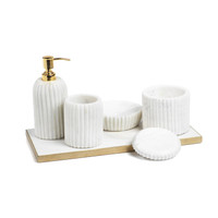 Ivory Bathroom Counter Decorative Tumbler - Tumbler Side View | Bone & Brass