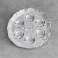 Silver Judaica Seder Plate - Platter Top View | Bone & Brass