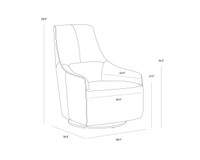Carmine Swivel Cognac Leather Lounge Chair