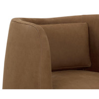 Emilie Swivel Nubuck Caramel Leather Lounge Chair, view 2