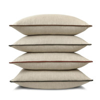 Ghent Taupe Throw Pillow, Brown Trim - Pillow Detail | Bone & Brass