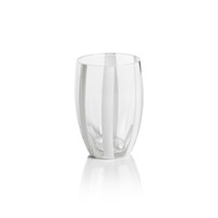 Pesaro White Stipe Stemless Glasses, Set 4 | Bone & Brass