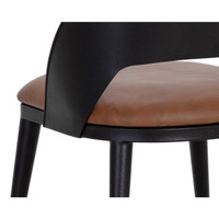 Dezirae Black - Cognac Leather Dining Chair, view 5