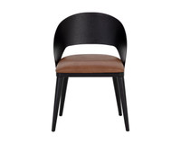 Dezirae Black - Cognac Leather Dining Chair