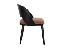 Dezirae Black - Cognac Leather Dining Chair
