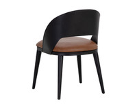 Dezirae Black - Cognac Leather Dining Chair