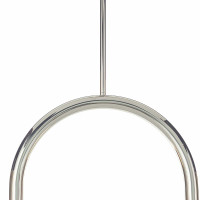 Happy Pendant Small, polished nickel metal frame with a curved, modern design.