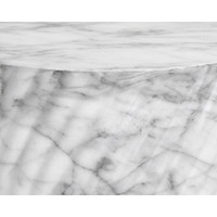 Cara End Marble Look - White Table, view 2