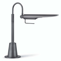 Raven Task Lamp in oil rubbed bronze, featuring an aerodynamic, bird-like design with an adjustable shade.