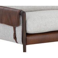 Mauti Cognac & Gray Buckle Sofa, view 4